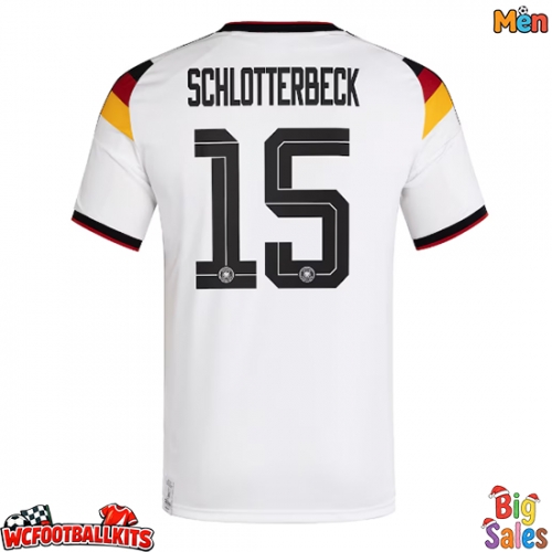 Germany Nico Schlotterbeck #15 Replica Home Stadium Shirt World Cup 2026 Short Sleeve